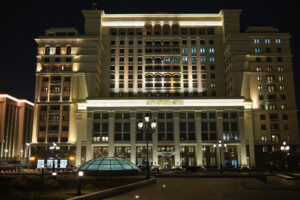 The Four Seasons hotel in front of Red Square.